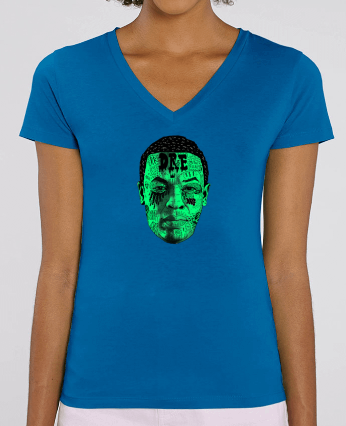 Women V-Neck T-shirt Stella Evoker Dr.Dre head Par  Nick cocozza