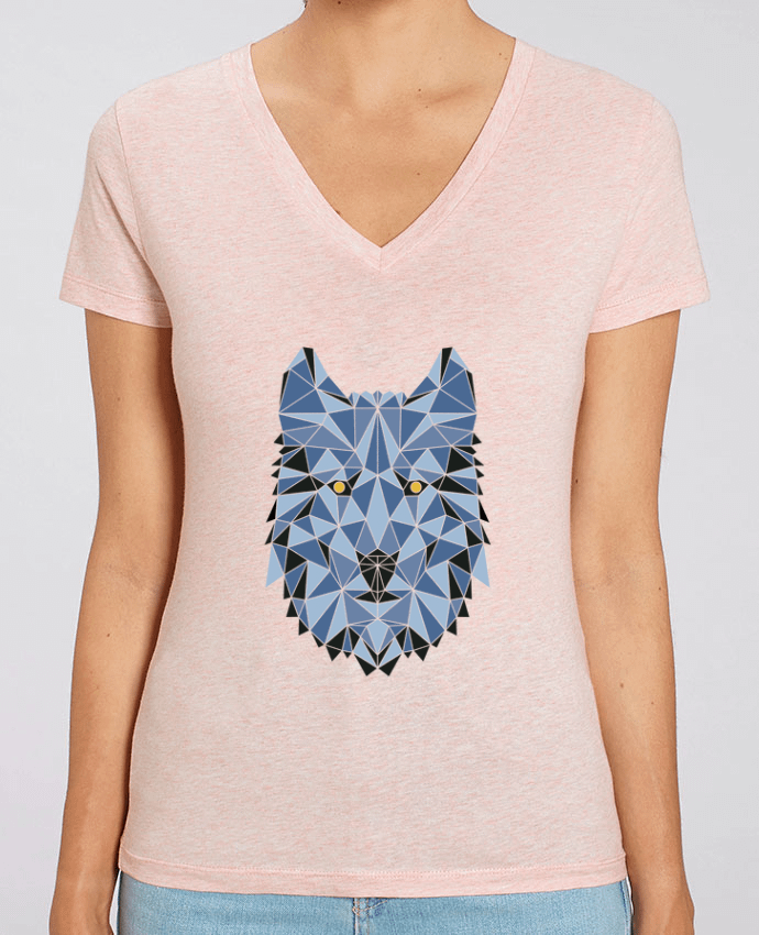 Women V-Neck T-shirt Stella Evoker wolf - geometry 3 Par  /wait-design