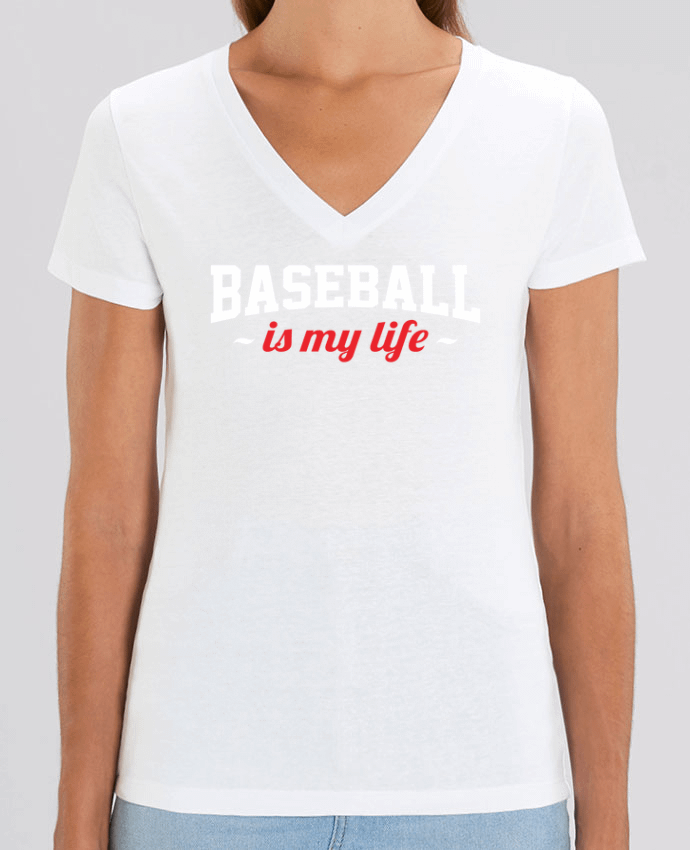 Camiseta Mujer Cuello V Stella EVOKER Baseball is my life Par  Original t-shirt