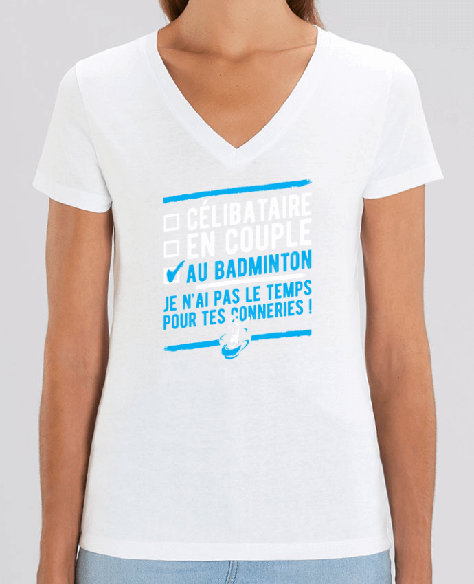 Camiseta Mujer Cuello V Stella EVOKER Accro badminton Par  Original t-shirt