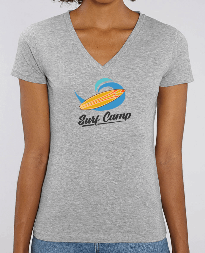 Camiseta Mujer Cuello V Stella EVOKER Summer Surf Camp Par  tunetoo