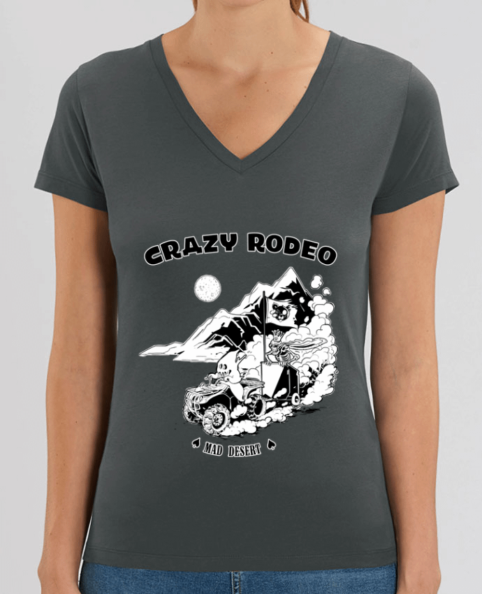 Women V-Neck T-shirt Stella Evoker Crazy rodéo Par  Tomi Ax - tomiax.fr