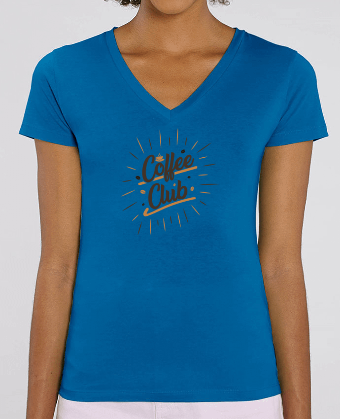 Camiseta Mujer Cuello V Stella EVOKER Coffee Club Par  tunetoo