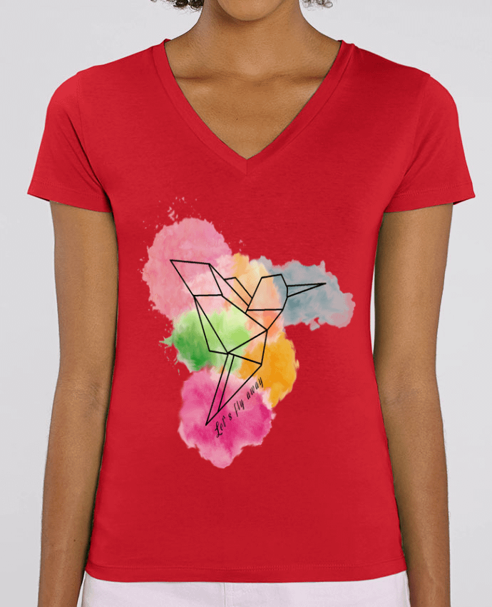 Women V-Neck T-shirt Stella Evoker Let's fly away Par  Cassiopia®