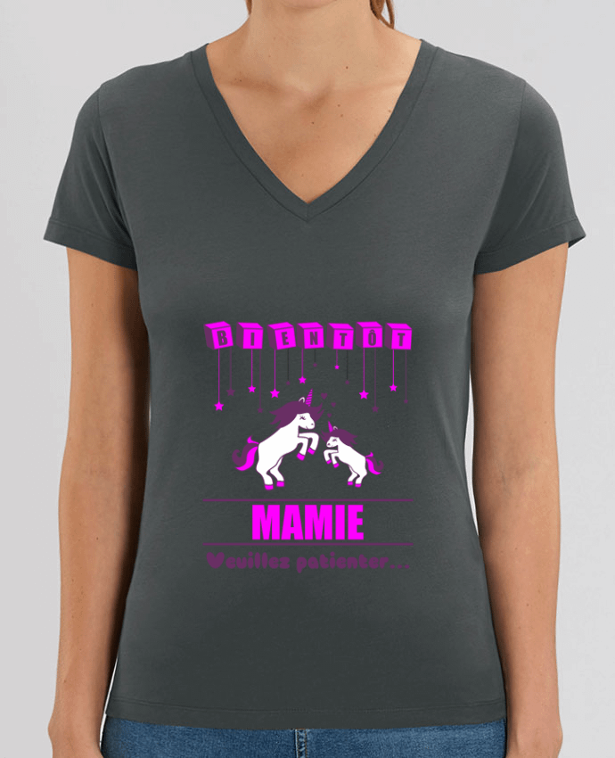 Tee-shirt femme Bientôt Mamie, licorne Par  Benichan