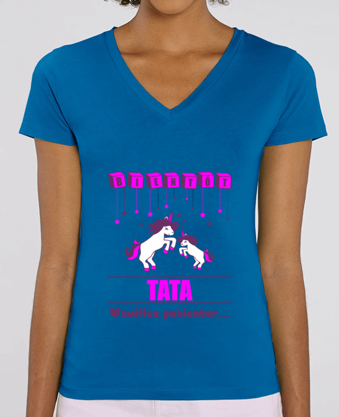 Tee-shirt femme Bientôt Tata, future Tante, licorne Par  Benichan