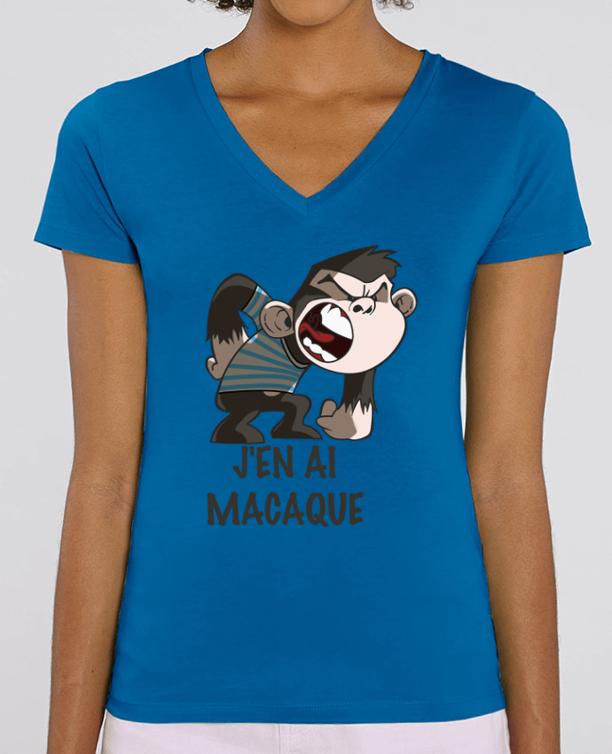 Women V-Neck T-shirt Stella Evoker J'en ai macaque ! Par  Le Cartooniste