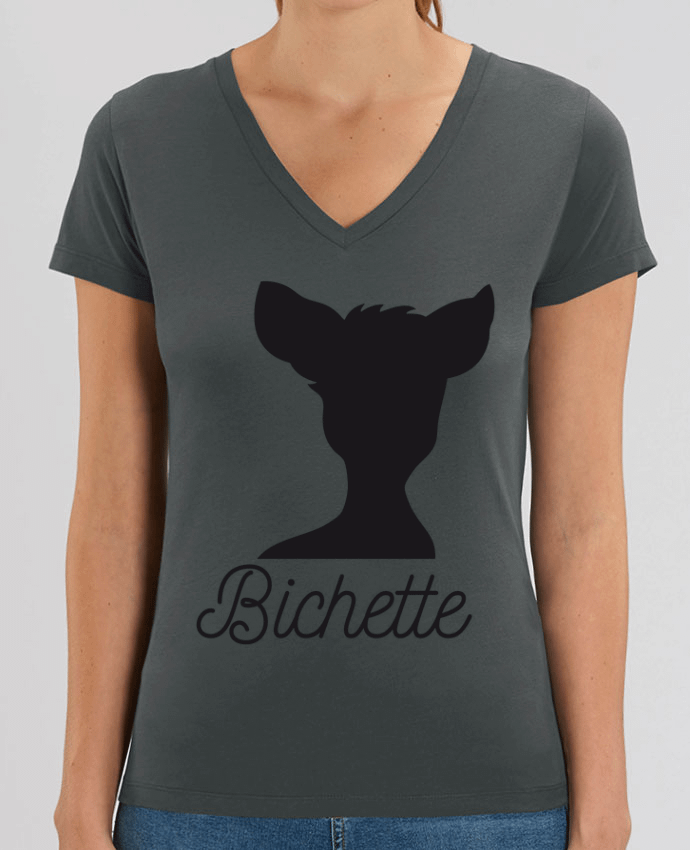 Women V-Neck T-shirt Stella Evoker Bichette Par  FRENCHUP-MAYO