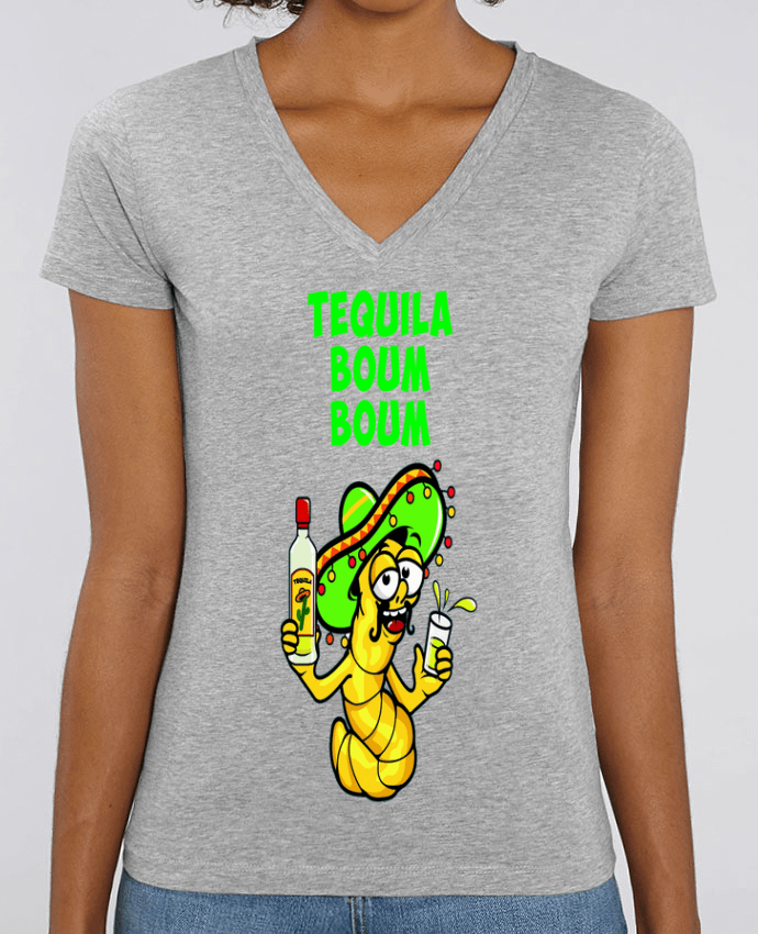 Women V-Neck T-shirt Stella Evoker Tequila boum boum Par  mollymolly