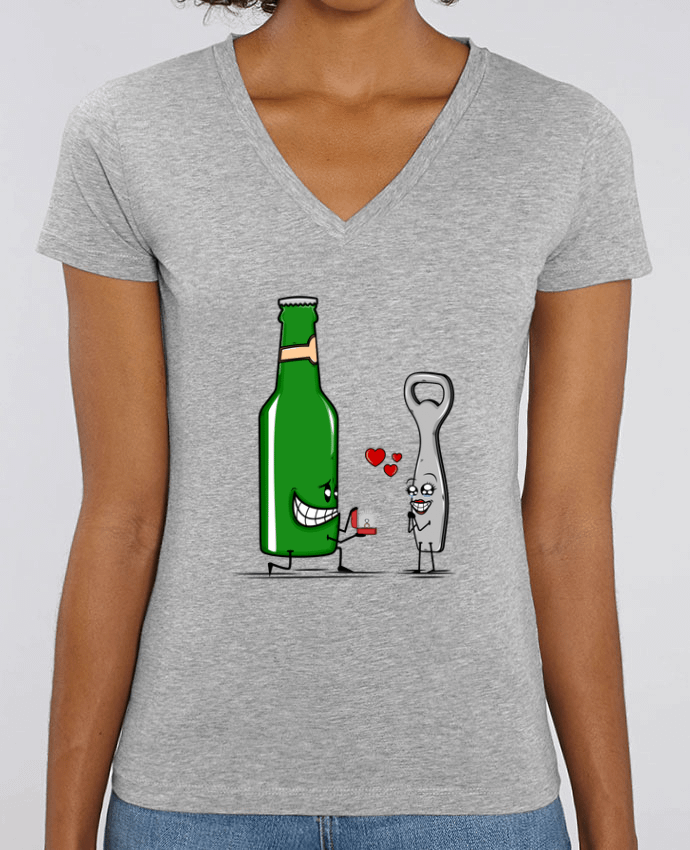 Women V-Neck T-shirt Stella Evoker BEER ROMANCE Par  PTIT MYTHO