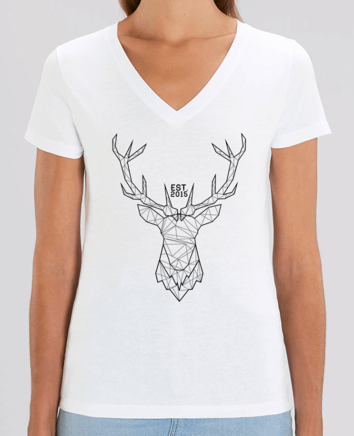 Women V-Neck T-shirt Stella Evoker CERF GRAPHIQUE Par  PTIT MYTHO