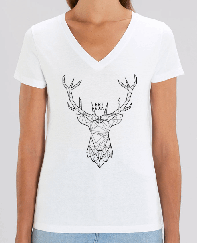 Camiseta Mujer Cuello V Stella EVOKER CERF GRAPHIQUE Par  PTIT MYTHO