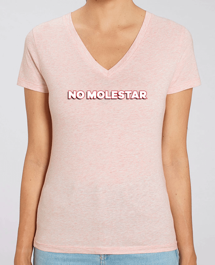 Women V-Neck T-shirt Stella Evoker No Molestar Par  tunetoo