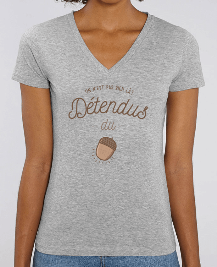 Camiseta Mujer Cuello V Stella EVOKER DETENDUS DU GLAND Par  PTIT MYTHO