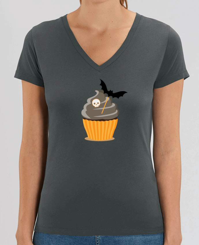 Camiseta Mujer Cuello V Stella EVOKER Halloween cake Par  tunetoo