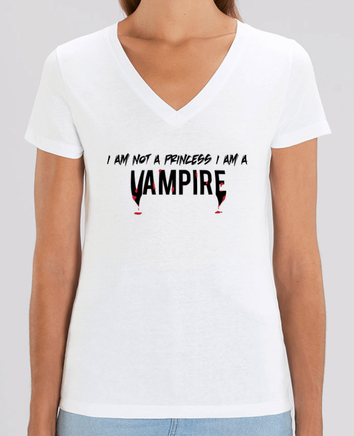 Women V-Neck T-shirt Stella Evoker I am a vampire Par  tunetoo
