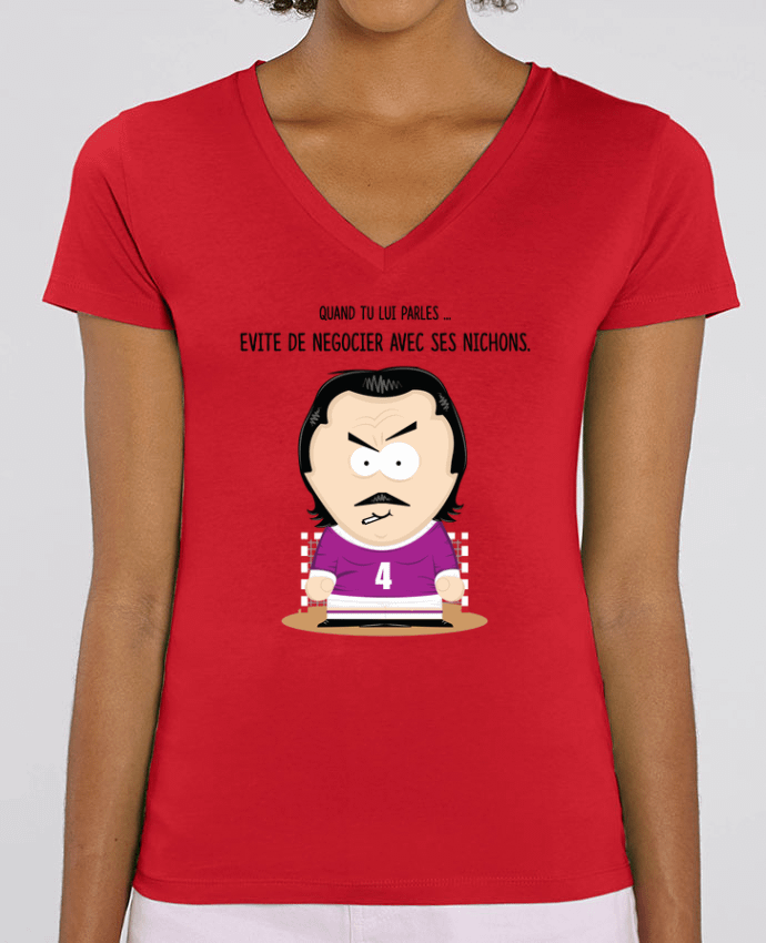 Camiseta Mujer Cuello V Stella EVOKER Jean Claude Dikkenek Par  PTIT MYTHO