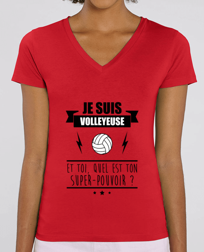 Camiseta Mujer Cuello V Stella EVOKER Je suis volleyleuse et toi, quel est ton super-pouvoir ? Par  Benichan