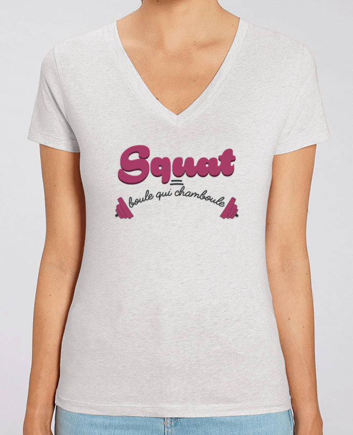 Women V-Neck T-shirt Stella Evoker Squat = boule qui chamboule Par  tunetoo