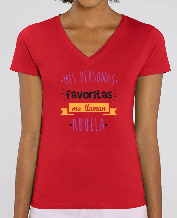 Women V-Neck T-shirt Stella Evoker Mis personas favoritas me llaman abuela Par  tunetoo