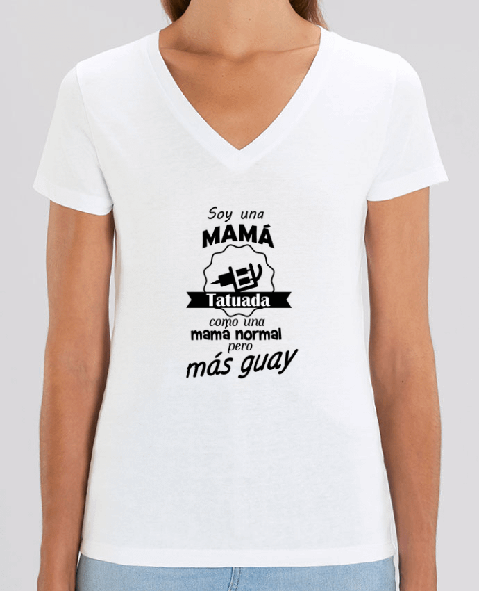 Women V-Neck T-shirt Stella Evoker Mamá tatuada Par  tunetoo