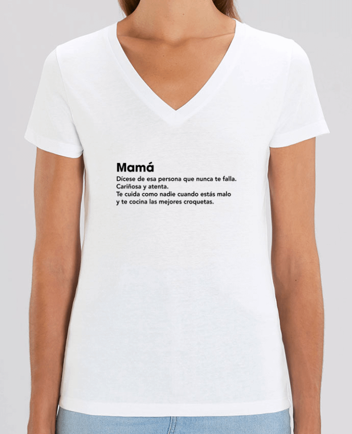 Camiseta Mujer Cuello V Stella EVOKER Mamá definición Par  tunetoo