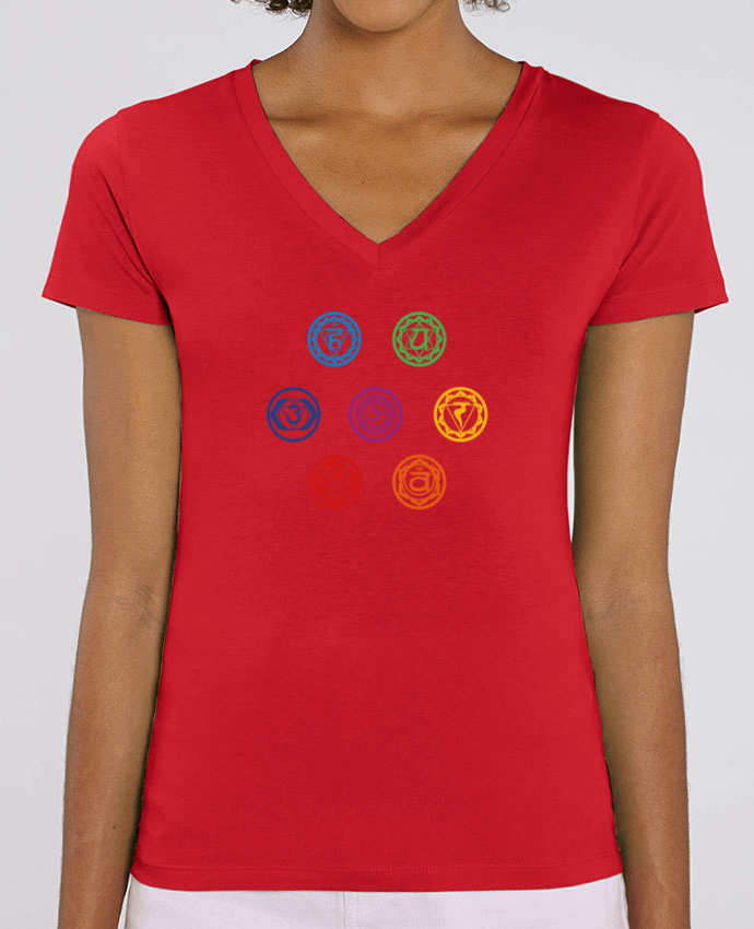 Women V-Neck T-shirt Stella Evoker Chakras Par  tunetoo
