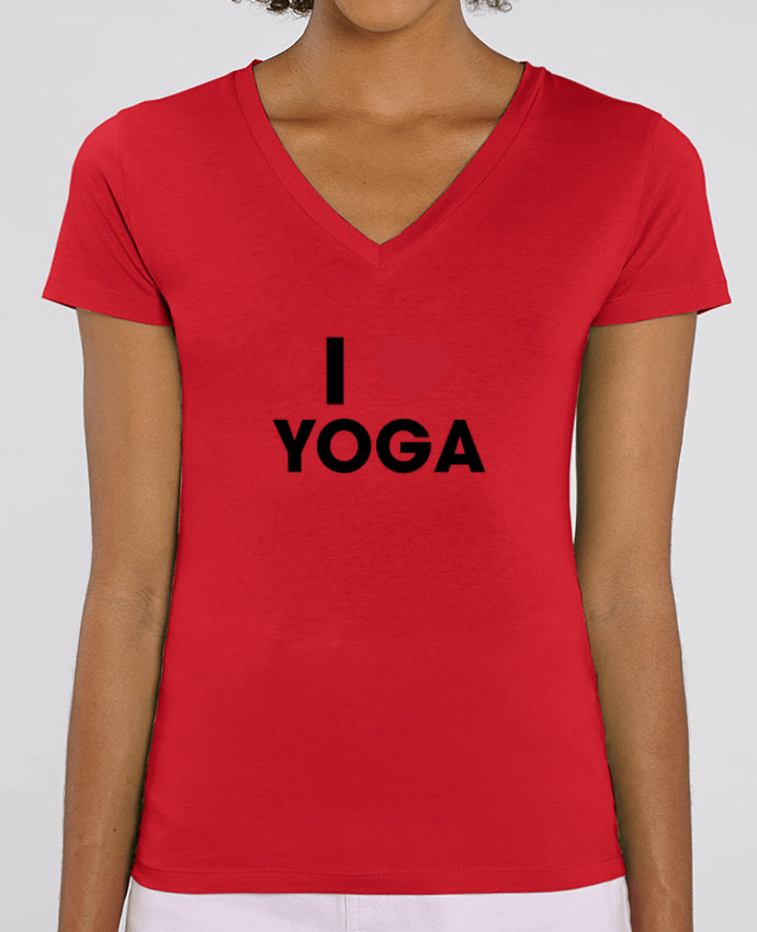 Women V-Neck T-shirt Stella Evoker I love yoga Par  tunetoo