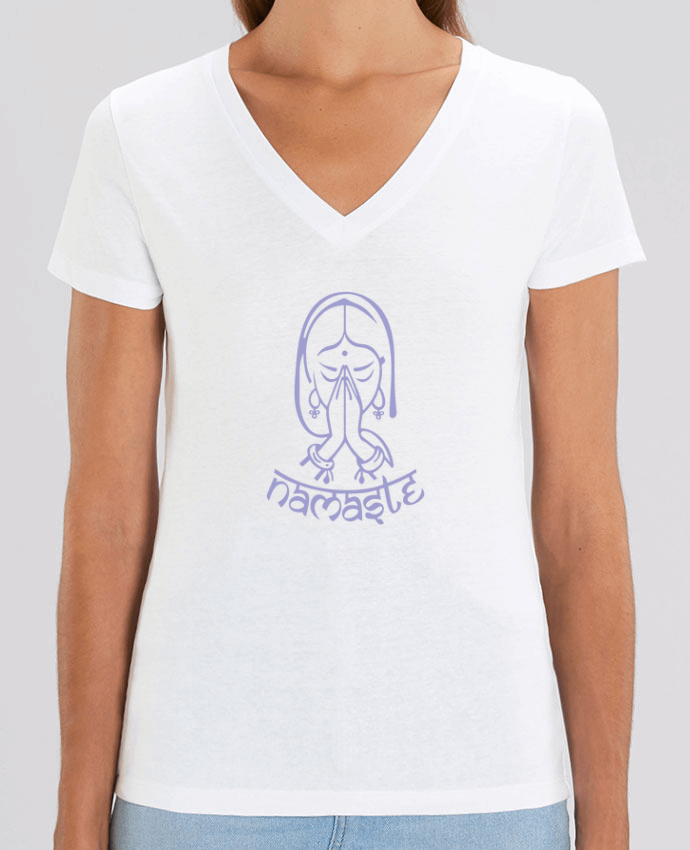 Tee Shirt Femme Col V Stella EVOKER Namasté ! Par  tunetoo