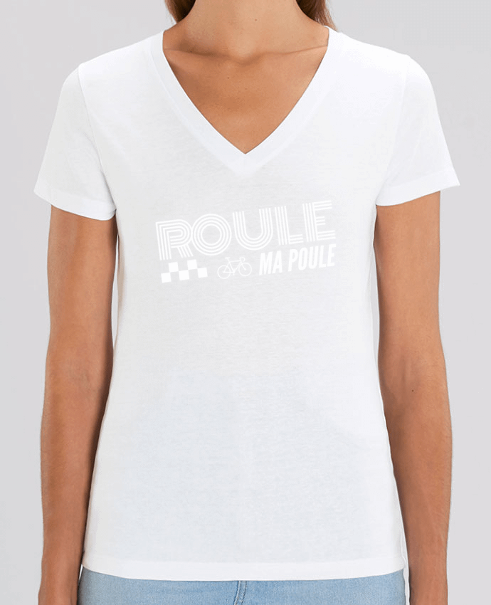Tee-shirt femme Roule ma poule / blanc Par  justsayin