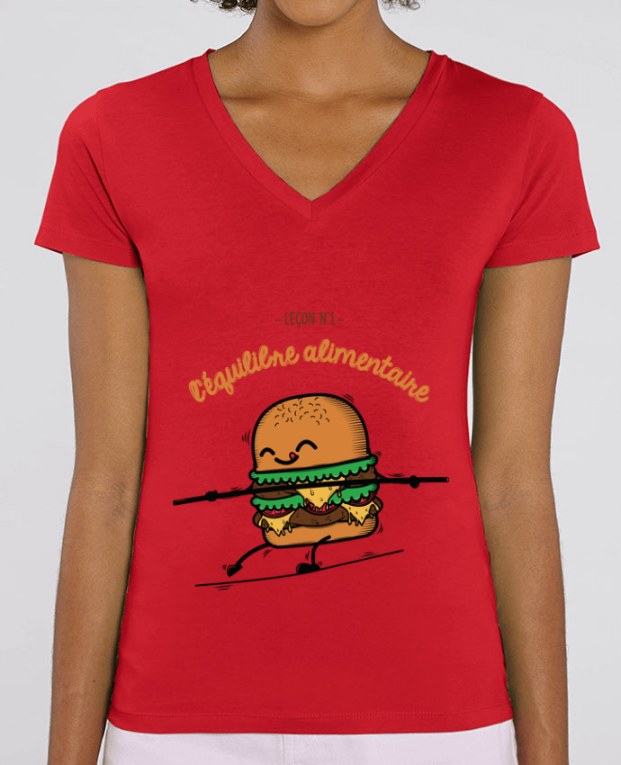 Camiseta Mujer Cuello V Stella EVOKER Equilibre alimentaire Par  PTIT MYTHO
