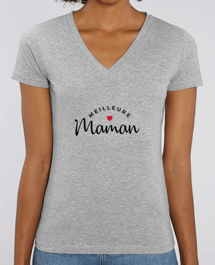 Women V-Neck T-shirt Stella Evoker Meilleure Maman Par  Nana