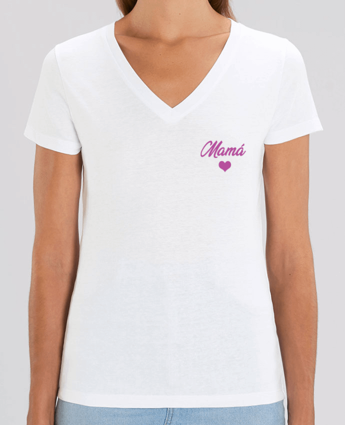 Camiseta Mujer Cuello V Stella EVOKER Mamá Par  tunetoo