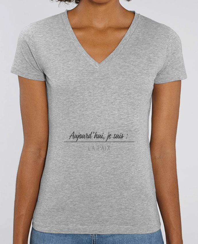 Camiseta Mujer Cuello V Stella EVOKER La paix Par  Mea Images