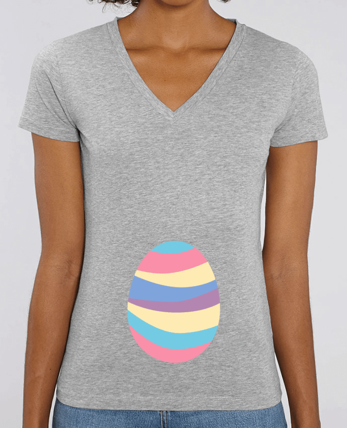 Tee Shirt Femme Col V Stella EVOKER Easter egg Par  tunetoo
