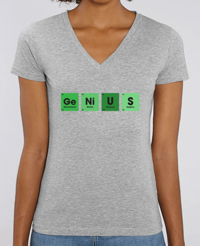 Women V-Neck T-shirt Stella Evoker GENIUS Par  tunetoo