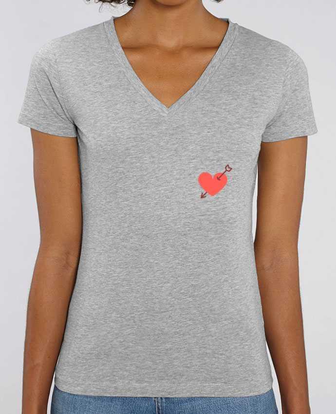 Camiseta Mujer Cuello V Stella EVOKER coeur percé Par  Nana