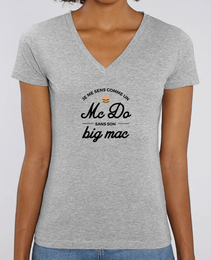 Camiseta Mujer Cuello V Stella EVOKER Comme un Mc Do sans son big Mac Par  Nana