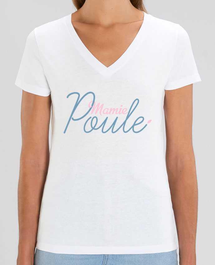 Women V-Neck T-shirt Stella Evoker Mamie poule Par  tunetoo