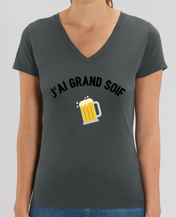 Women V-Neck T-shirt Stella Evoker J'ai grand soif ! Par  tunetoo