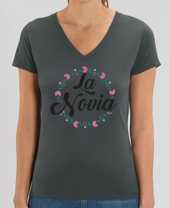 Camiseta Mujer Cuello V Stella EVOKER La Novia Par  tunetoo