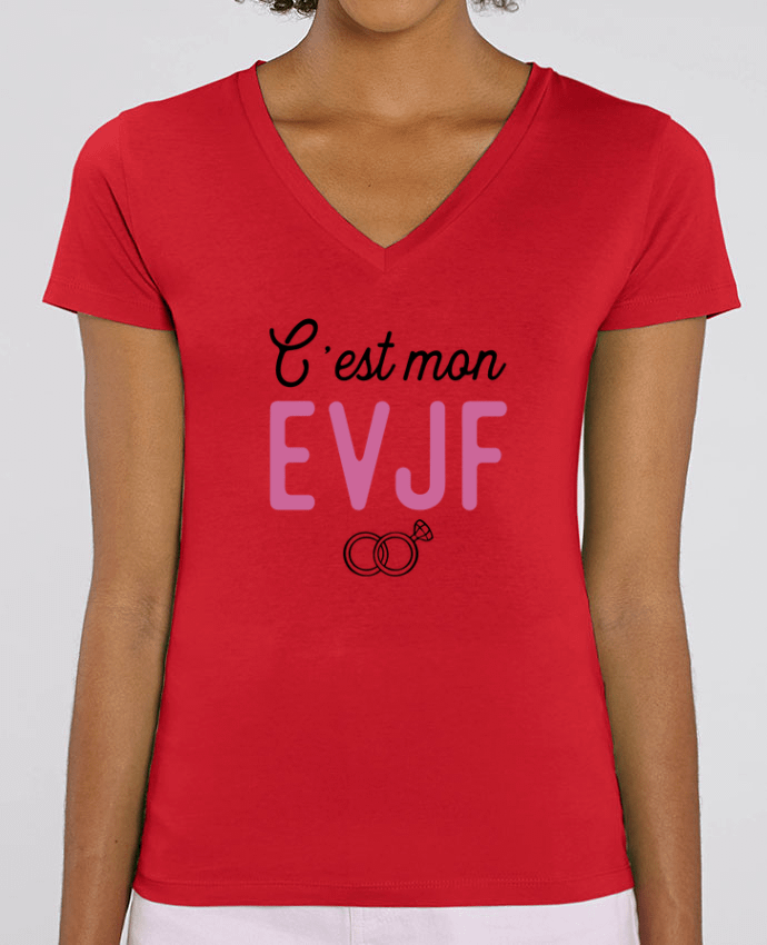 Tee Shirt Femme Col V Stella EVOKER C'est mon evjf cadeau mariage Par  Original t-shirt