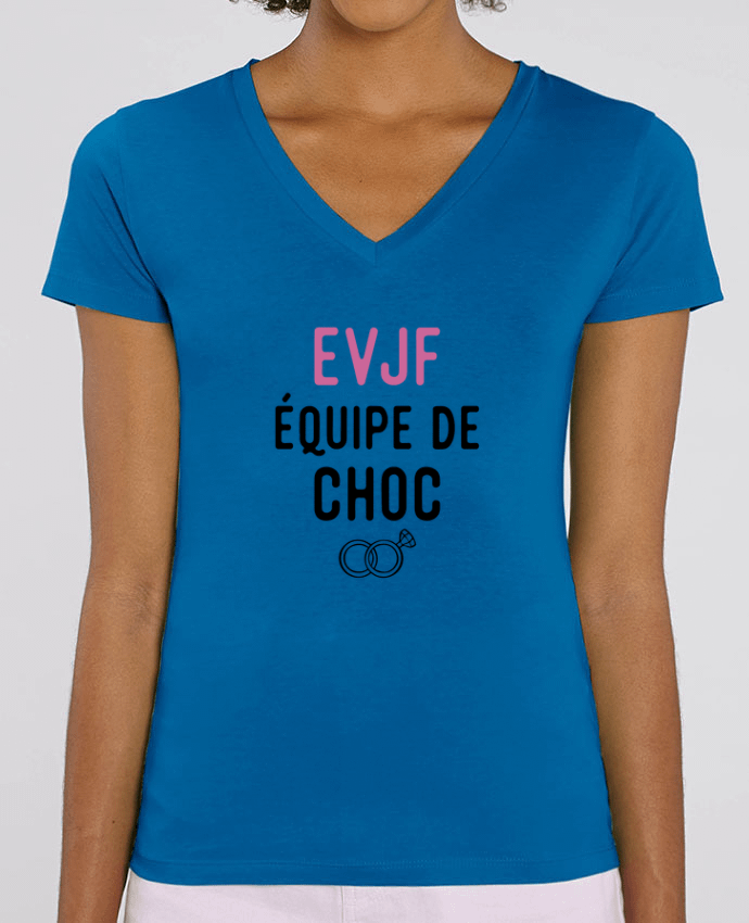 Camiseta Mujer Cuello V Stella EVOKER Evjf équipe de choc cadeau mariage Par  Original t-shirt