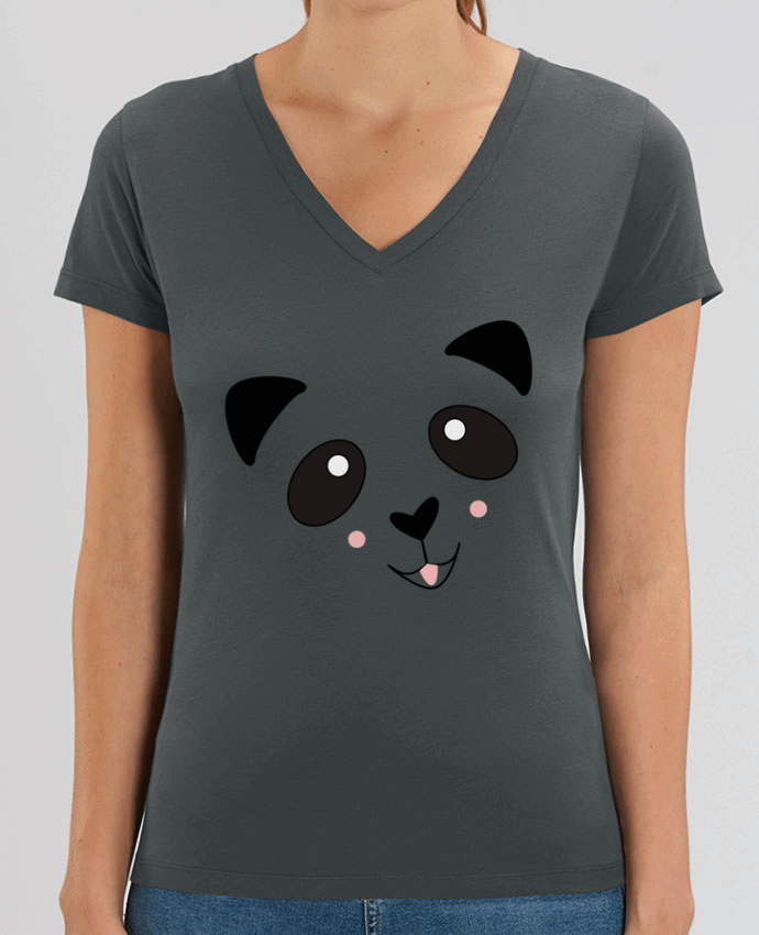 Women V-Neck T-shirt Stella Evoker Bébé Panda Mignon Par  K-créatif