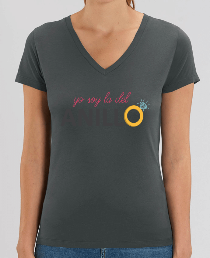 Women V-Neck T-shirt Stella Evoker yo soy la del anillo Par  tunetoo