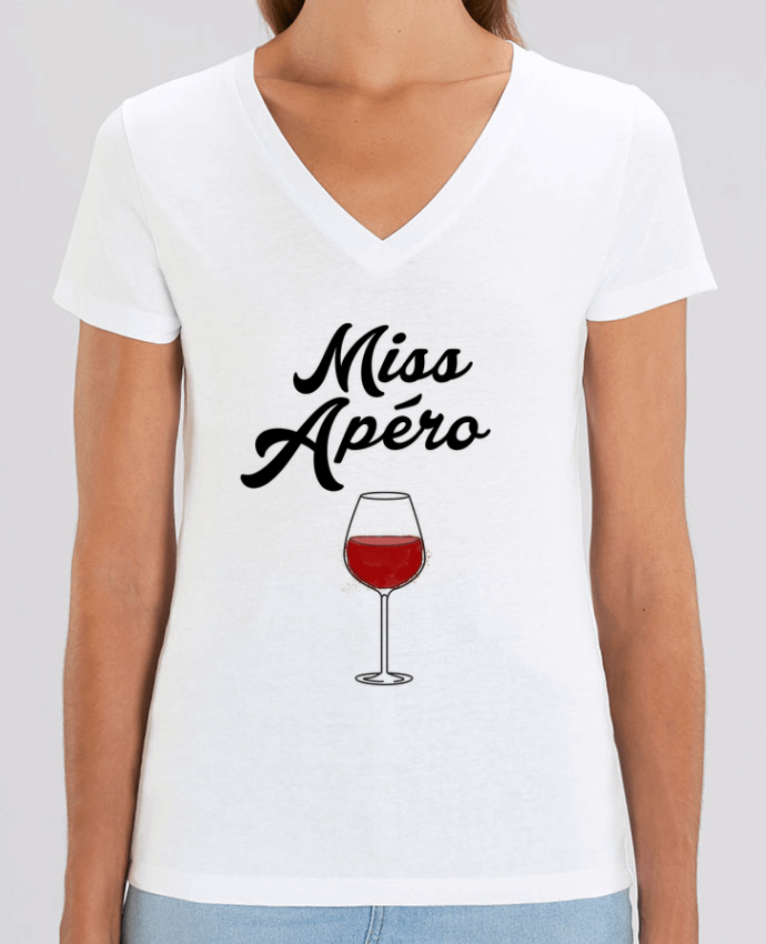 Women V-Neck T-shirt Stella Evoker Miss Apéro Par  tunetoo