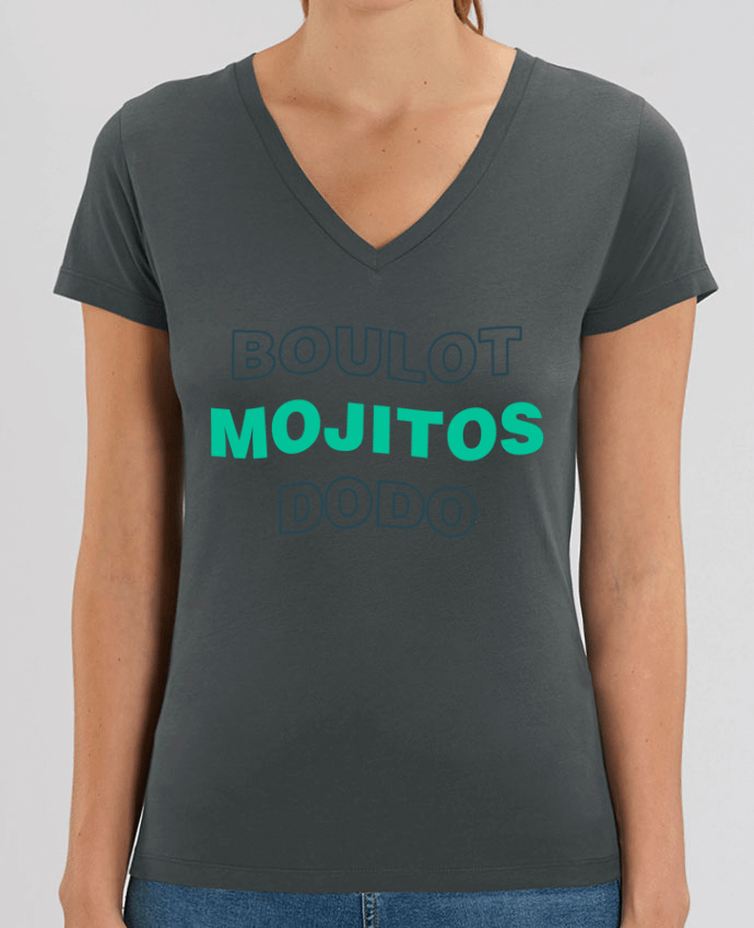 Women V-Neck T-shirt Stella Evoker Boulot mojitos dodo Par  tunetoo