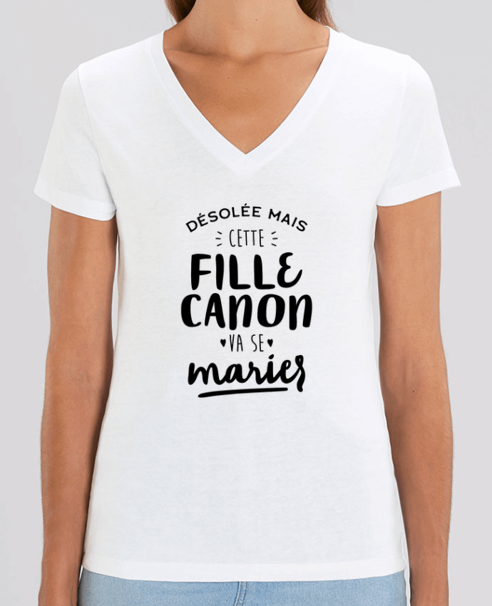 Women V-Neck T-shirt Stella Evoker cette fille canon va se marier  evjf Par  Original t-shirt