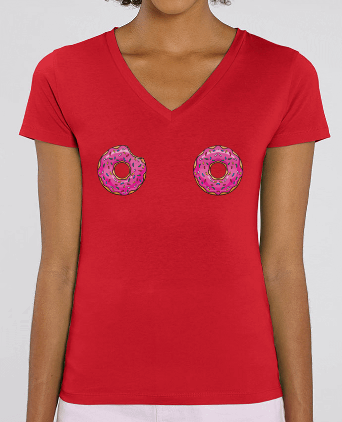 Women V-Neck T-shirt Stella Evoker Donut Par  caroline.c