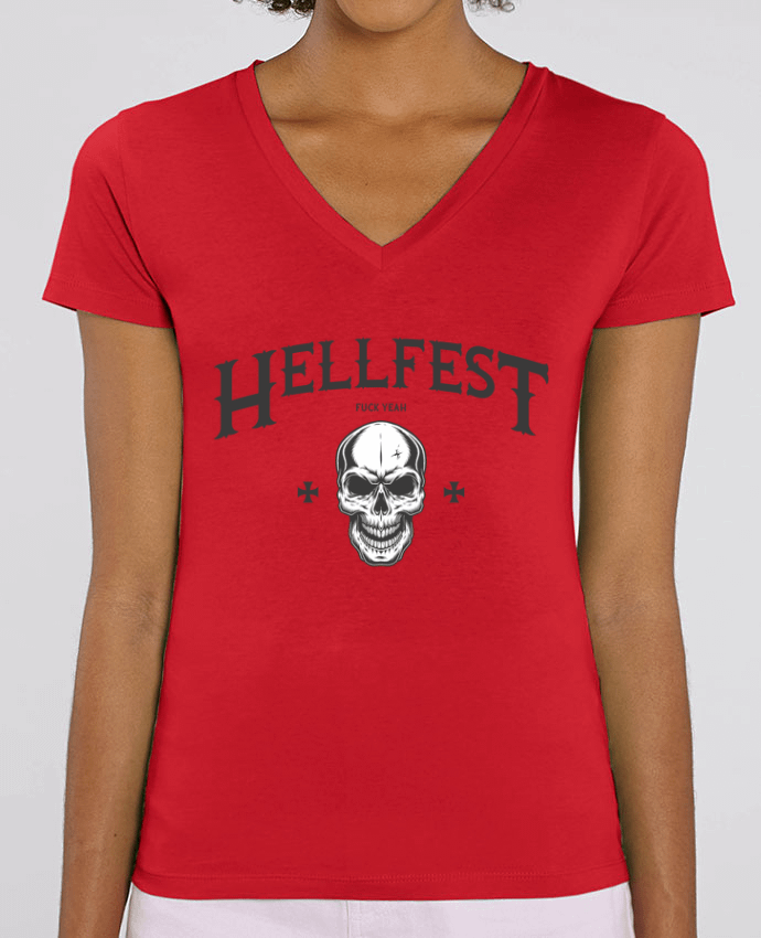 Camiseta Mujer Cuello V Stella EVOKER Hellfest fuck yeah Par  tunetoo